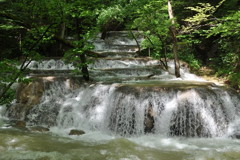 Beușnița Waterfall in the Nera Gorges-Beușnița National Park, Caraș-Severin